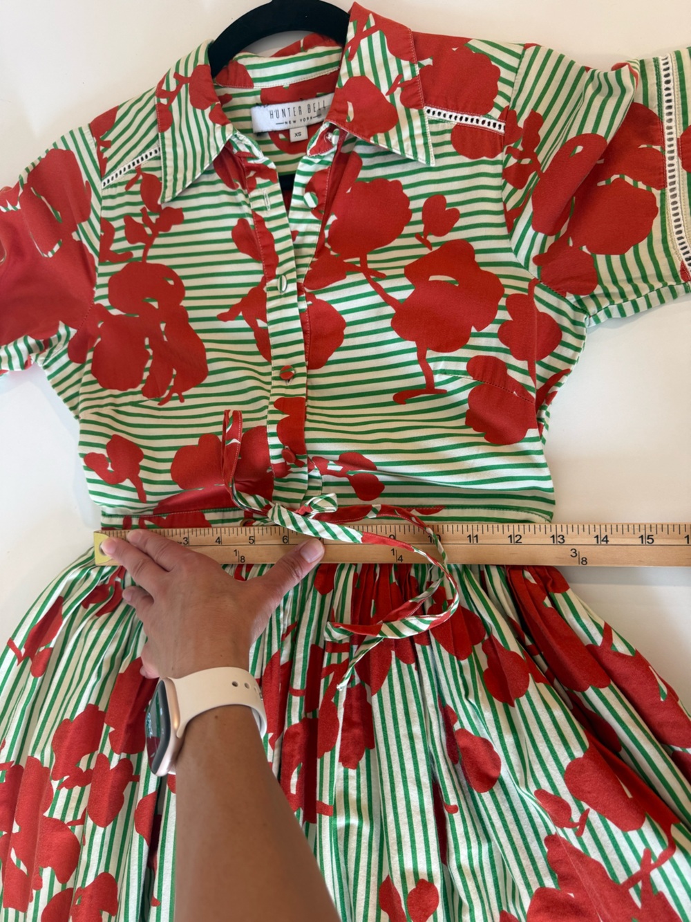 Hunter Bell Colby Midi Dress Green
Striped Cotton Sz XS - Picture 14 of 16